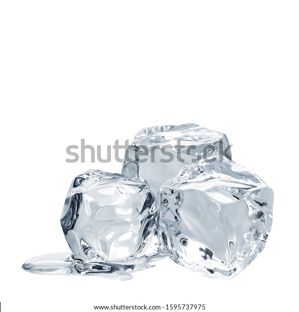 Melting Ice Cubes Isolated On White Stock Photo Edit Now 1595737975