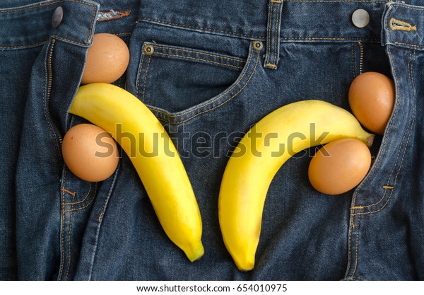 Men Jean Big Banana Egg Gay Stock Photo Edit Now 654010975