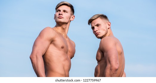 Men Muscular Chest Naked Torso Stand库存照片1200291859 Shutterstock