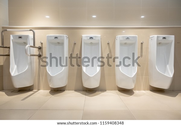 Mens Room Urinals Discharge Waste Body Stock Photo