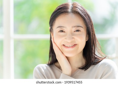 Middle Aged Japanese Woman Beauty Image Foto Stock