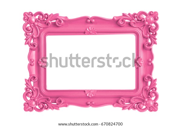 Modern Plastic Bright Pink Picture Frame Stock Photo