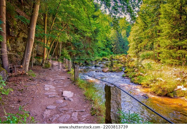 Mountain Path Beside Kamienna River Karkonosze Stock Photo 2203813739