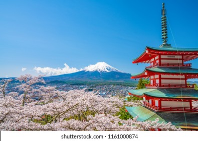 Mt Fuji Spring Cherry Blossoms Chureito Stock Photo Edit Now