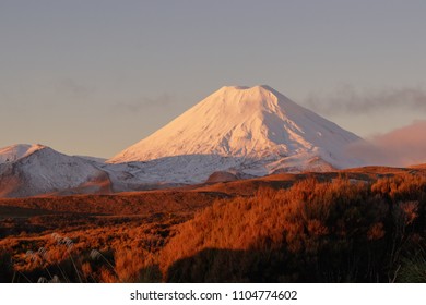 Mt Ngauruhoe Volcano Sunset Tongariro National Stock Photo Edit Now