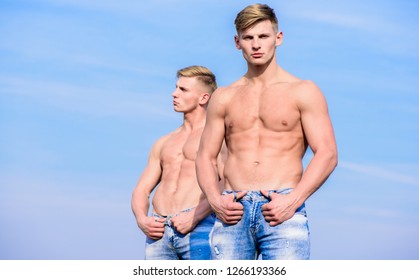 Men Muscular Nude Sexy Torso Sky Shutterstock