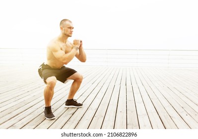 Muscular Male Athlete Naked Torso Doing Stock Photo Edit Now 2106822896