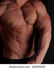 Nude Male Torso Muscle On Black Stock Foto Shutterstock