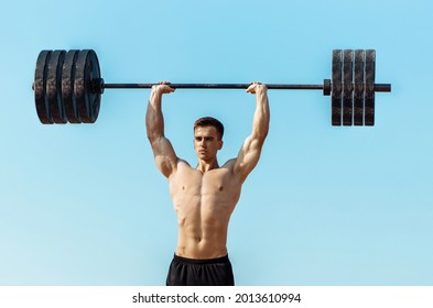 Muscular Man Beautiful Pumped Body Naked Stock Photo