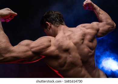 Muscular Man Showing Muscles Isolated On Stock Photo Edit Now