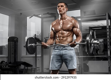 Muscular Man Working Out Gym Doing Stock Photo Shutterstock