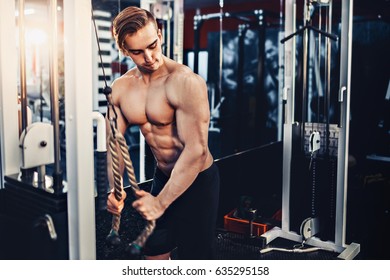 Muscular Man Working Out Gym Doing Stock Photo Shutterstock