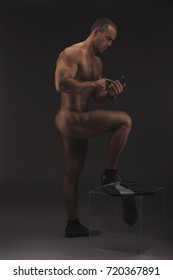 Muscular Sexy Naked Businessman One Leg Stock Photo Edit Now 720367891