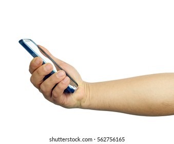 Naked Arm Holding Smartphone Isolated Stock Photo Shutterstock