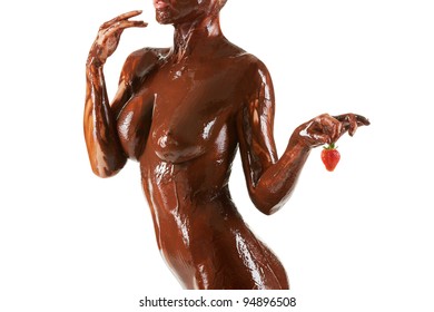 Naked Blonde Woman Covered Sweet Cream Stock Photo Shutterstock