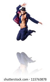 Muscular Half Naked Businessman Jumping On Stock Photo Edit Now 127027115