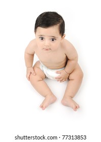 Naked Cute Baby Isolated On White Stock Photo Shutterstock