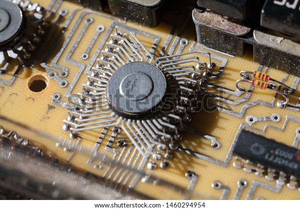 Naked Electronics Pattern Background Printed Circuit Stock Photo