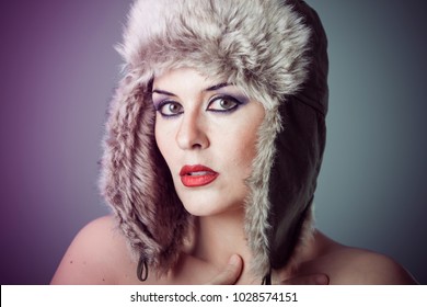 Cool Naked Girl Russian Winter Hat Stock Photo Edit Now