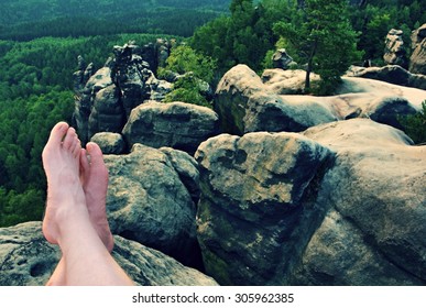 Naked Male Sweaty Legs On Peak Stock Photo Shutterstock