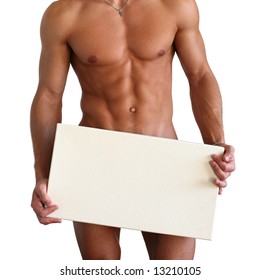 Naked Muscular Torso Covering Copy Space Stock Photo Edit Now