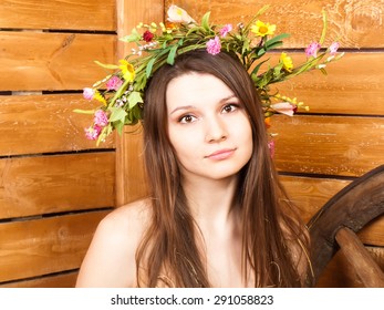 Naked Nude Girl Flower Wreath On Shutterstock