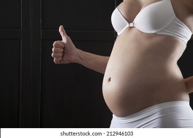 Naked Pregnant Woman Belly White Bra Stock Photo Shutterstock