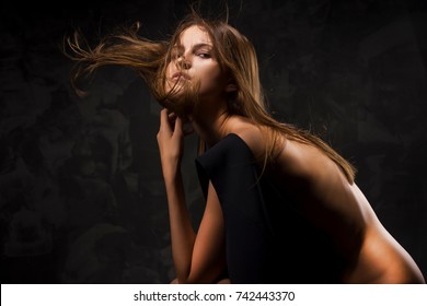 Naked Sensual Girl Covering Her Breast Stock Photo 742443370 Shutterstock