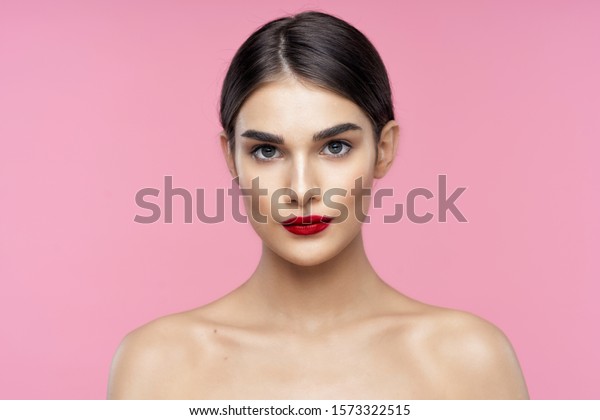 Naked Shoulders Beautiful Woman Bright Makeup Stock Photo Edit Now