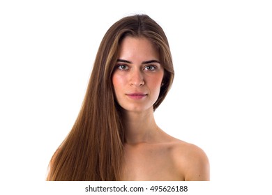 Naked Woman Long Hair Foto Stok Shutterstock