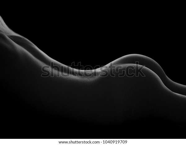 Naked Woman Silhouette Ass Legs Isolated Stock Photo