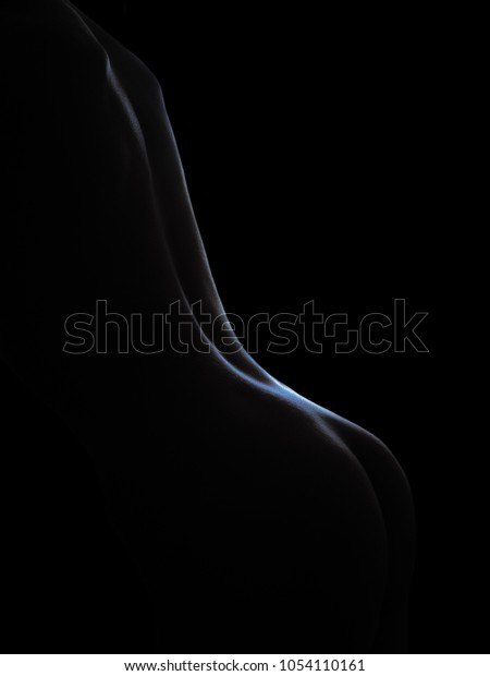 Naked Woman Silhouette Ass Legs Isolated Stock Photo