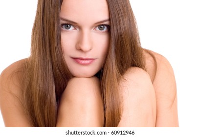 Naked Woman Sitting On White Background库存照片60912946 Shutterstock