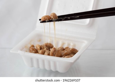 Natto Traditional Japanese Health Food Made Stock Photo