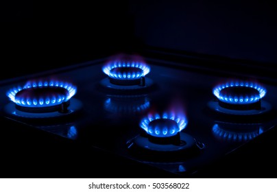 Natural Gas Burning Blue Flames On Stock Photo Shutterstock