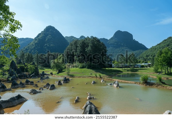 Natural Scenery Karst Landforms Stock Photo 2155522387 Shutterstock