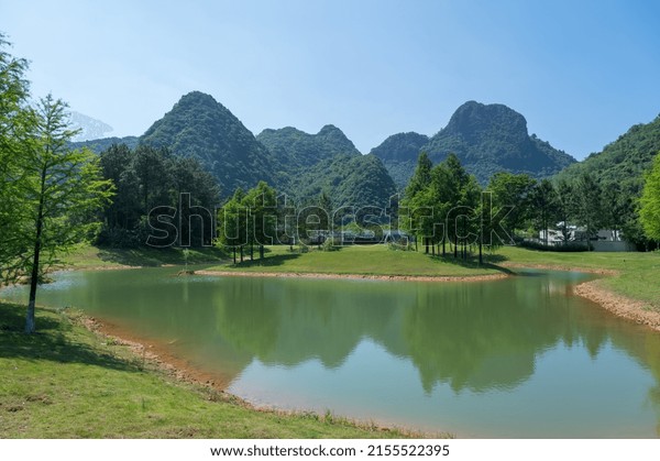 Natural Scenery Karst Landforms Stock Photo 2155522395 Shutterstock