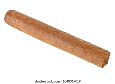 Brown Cigar On White Background Burned Stock Photo 1122761549