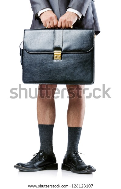 Nude Businessman Briefcase On White Stock Photo Shutterstock