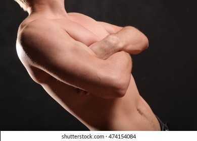 Nude Male Torso Muscle On Black Shutterstock