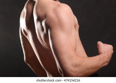 Nude Male Torso Muscle On Black Stock Photo Shutterstock