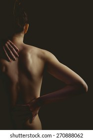 Nude Woman Back Injury On Black Stock Photo Shutterstock