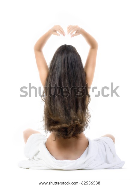 Nude Woman Long Hair Sitting On Stock Photo Shutterstock