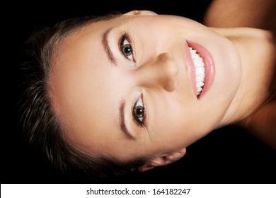 Nude Woman Lying On Floorover Black Stock Photo 164182247 Shutterstock