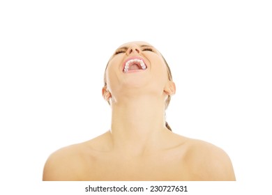 Nude Woman Screaming Out Loud Shutterstock