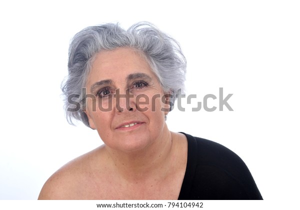 Older Woman Sexy Posed On White Stock Photo Shutterstock