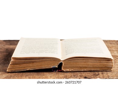 Open Old Book On Wooden Desk Stock Photo Shutterstock