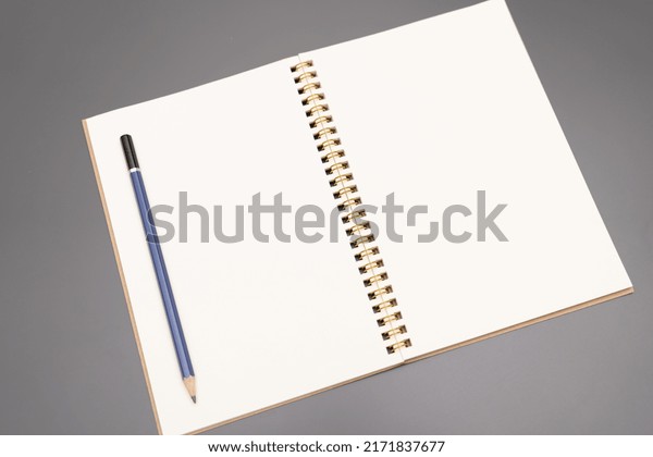 Opened Notebook Open Notebook Empty Pages Stock Photo 2171837677