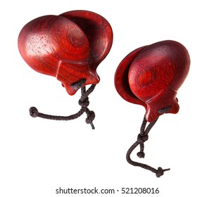 Pair Professional Castanets Spanish Castanuelas Percussion Stock Photo