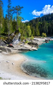 Paradise Beach Bay Cauma Lake Caumasee Stock Photo